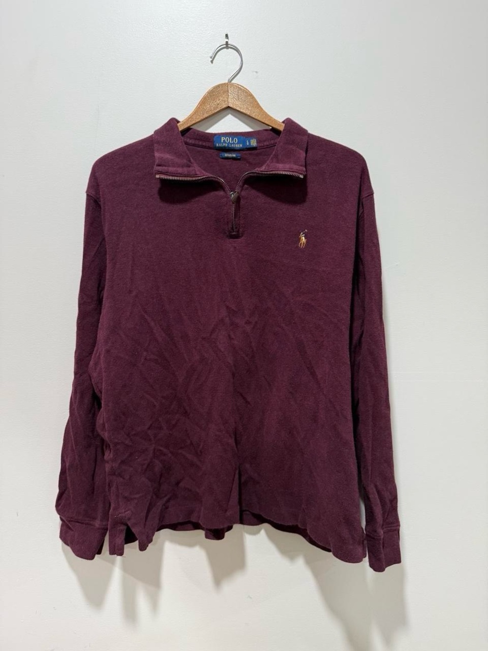 Polo by Ralph Lauren Men's Wine Zip-Up Sweater